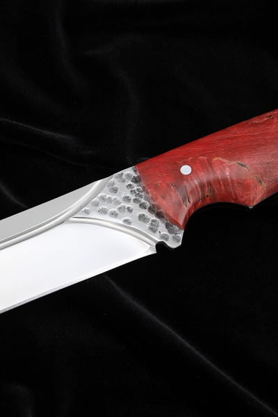 Нож №38 D2 цельнометаллический рукоять карельская береза красная