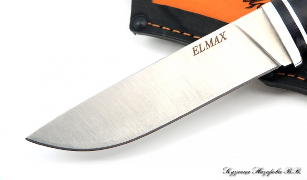 Knife Taiga steel ELMAX - satin handle Karelian birch (purple)