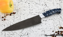 Knife Chef No. 12 steel H12MF handle acrylic blue