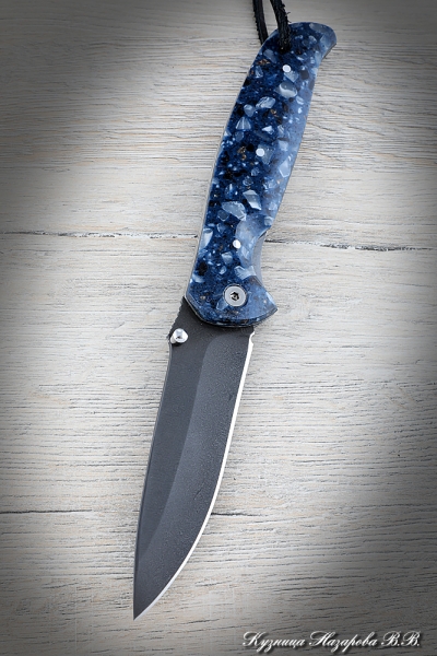 Folding Knife Corvette Steel H12MF Lining Acrylic Blue