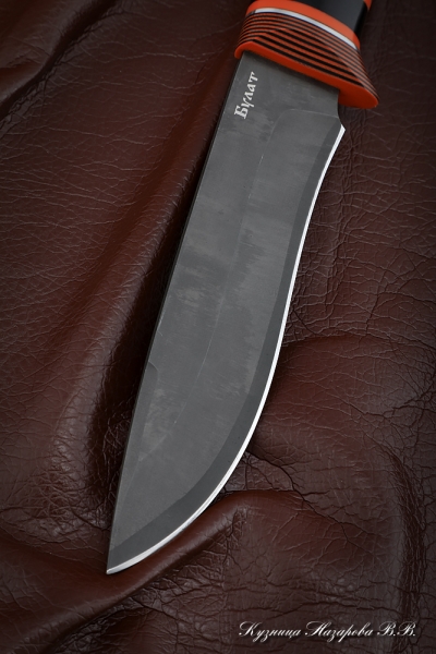 Knife Varan wootz steel mikarta black hornbeam Karelian birch brown