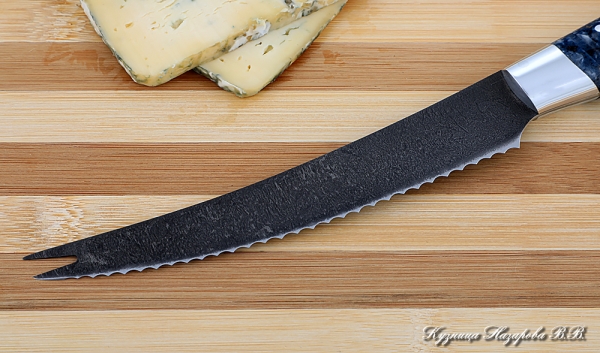 Knife Chef No. 4 steel H12MF handle acrylic blue