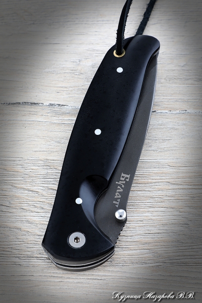 Folding knife Corvette Wootz steel Lining Acrylic Black