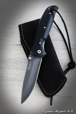 Folding knife Corvette Wootz steel Lining Acrylic Black