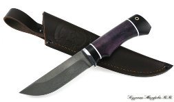 Golden Eagle knife H12MF black hornbeam stabilized Karelian birch (purple)