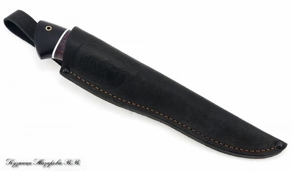 Нож Сокол х12мф черный граб стабилизированная карельская береза (фиолетовая)