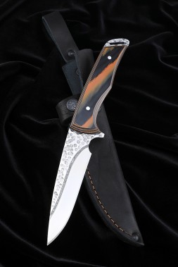 Knife No.39-2 H12MF all-metal handle G10 black orange
