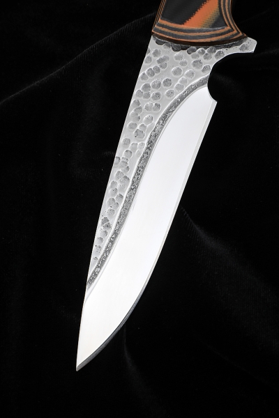 Нож №39-2 D2 цельнометаллический рукоять G10 чернооранжевая