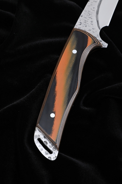 Нож №39-2 D2 цельнометаллический рукоять G10 чернооранжевая