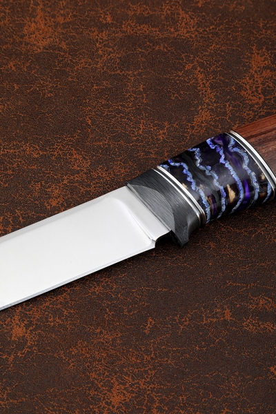 Knife Gadfly H12MF (polishes) handle carbon, mammoth tooth stabilized purple, rosewood
