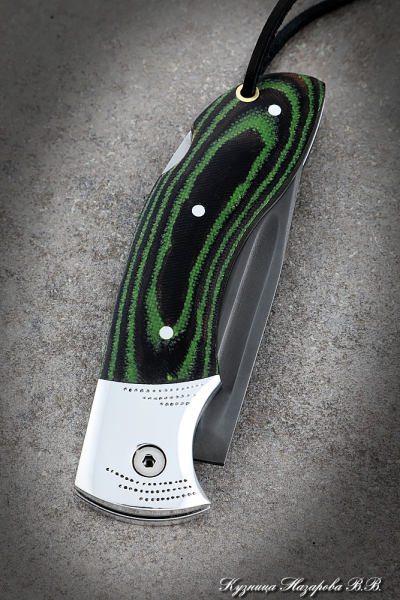 Нож складной Филин сталь х12мф накладки дюраль микарта зеленая