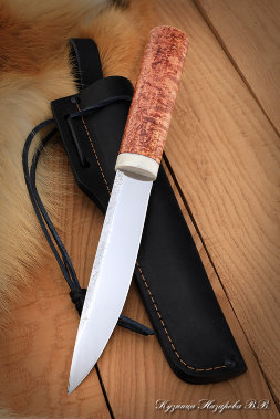 Yakut knife 3 steel H12MF forged dol handle Karelian birch
