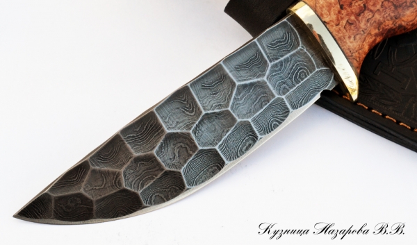 Knife Cheetah Damascus full stone Karelian birch