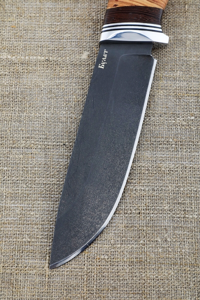 Knife Wanderer wootz steel handle birch bark