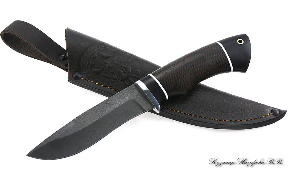 Нож Кречет Х12МФ черный граб венге