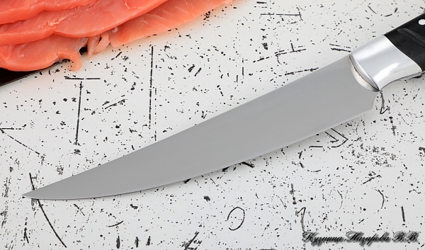 Кухонный нож Шеф № 5 сталь 95Х18 рукоять акрил черный