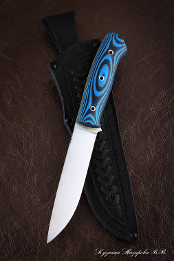 Нож Путник цельнометаллический ELMAX  микарта синяя (Sicac)