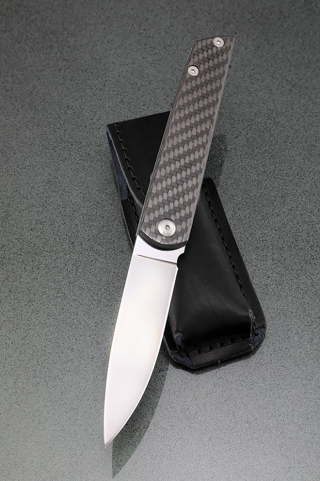 Нож складной Магер сталь Elmax накладки карбон + AUS8 (подшипники, клипса)