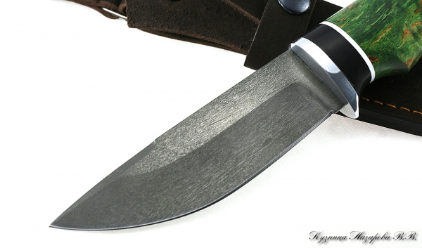 Нож Гепард х12мф черный граб стабилизированная карельская береза (зеленая)