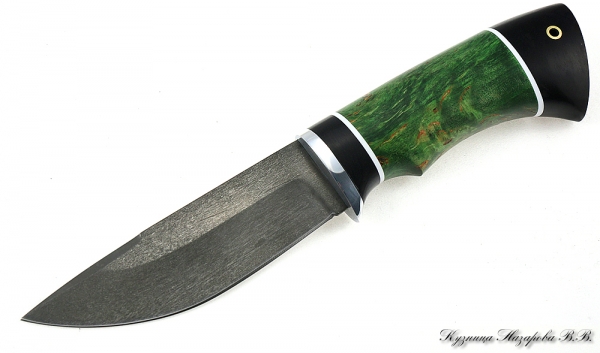 Knife Cheetah H12MF black hornbeam stabilized Karelian birch (green)