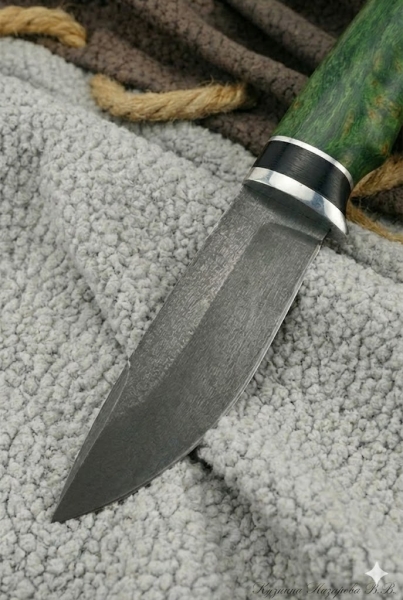 Нож Гепард х12мф черный граб стабилизированная карельская береза (зеленая)
