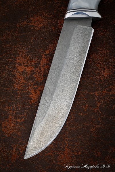 Knife Gadfly 2 H12MF Karelian birch brown acrylic white