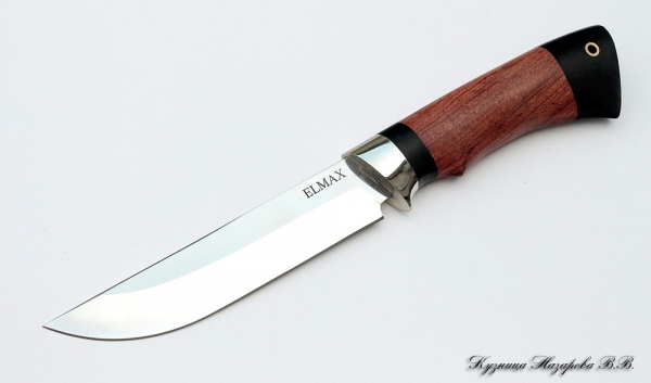 Knife Gadfly ELMAX nickel silver typesetting black hornbeam bubinga