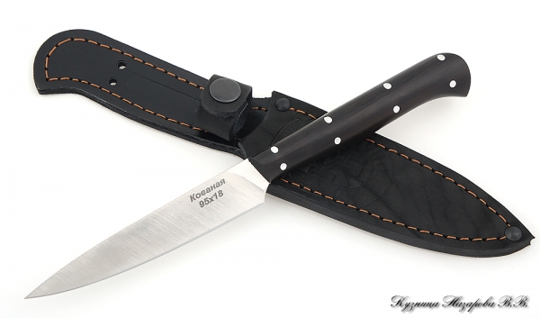 Chef Knife No.8 95h18- satin black hornbeam