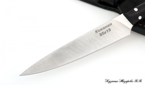 Кухонный нож Шеф-Повар №8 95х18- сатин черный граб