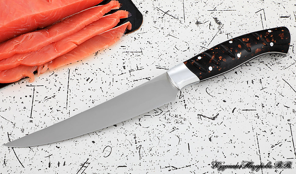 Нож Шеф № 5 сталь 95Х18 рукоять акрил коричневый