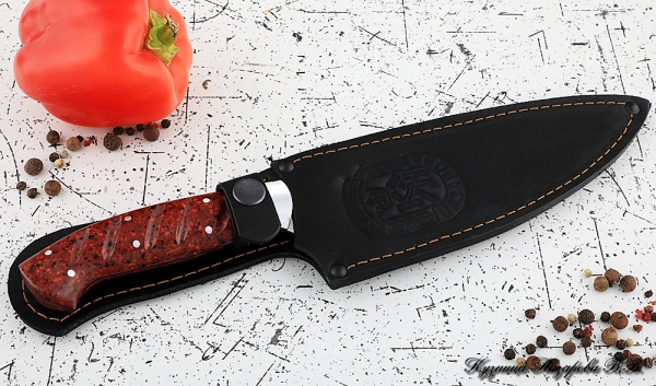Knife Chef No. 12 steel 95h18 handle acrylic red