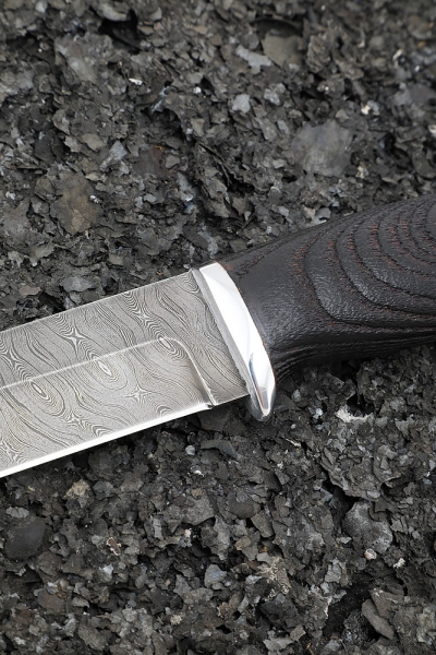 Golden Eagle Damascus knife handle ash brushed
