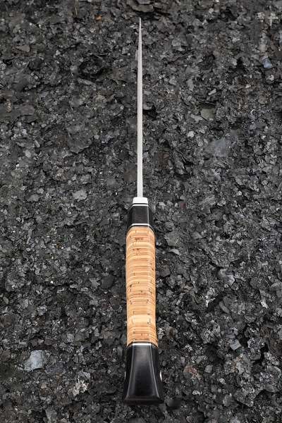 Нож Засапожный сталь N690 рукоять береста 