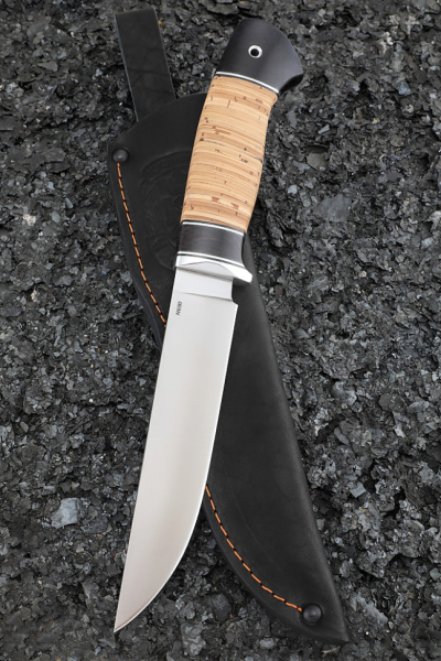 Нож Засапожный сталь N690 рукоять береста