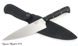 Нож Шеф-повар средний 95х18- сатин черный граб