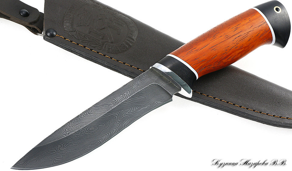Нож Сокол дамаск черный граб падук