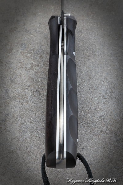 Folding knife Korsak steel damascus lining black hornbeam
