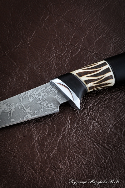 Нож Ласка D2 черный граб рог лося (Sicac)
