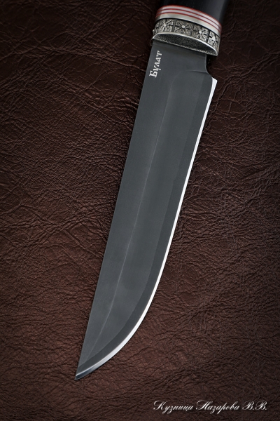 Sapper knife wootz steel black hornbeam melchior