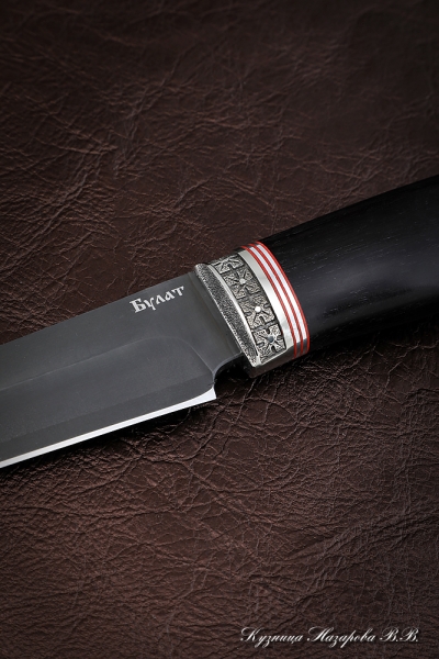 Sapper knife wootz steel black hornbeam melchior