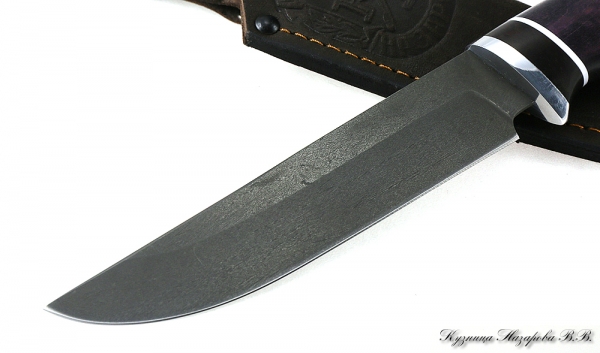 Нож Овод 2 х12мф черный граб стабилизированная карельская береза (фиолетовая)