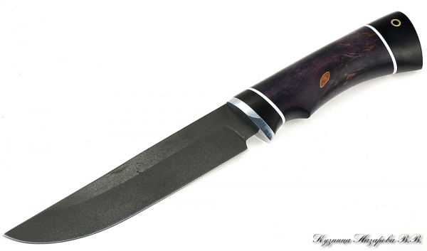 Нож Овод 2 х12мф черный граб стабилизированная карельская береза (фиолетовая)