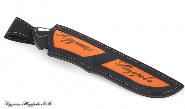 Нож Барс сталь Х12МФ-сатин рукоять черный граб резная авт.