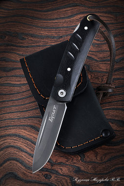 Folding knife Lapwing steel Wootz steel lining black hornbeam