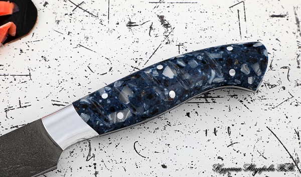 Knife Chef No. 5 steel H12MF handle acrylic blue