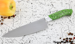 Нож Шеф № 12 сталь 95Х18 рукоять акрил зеленый