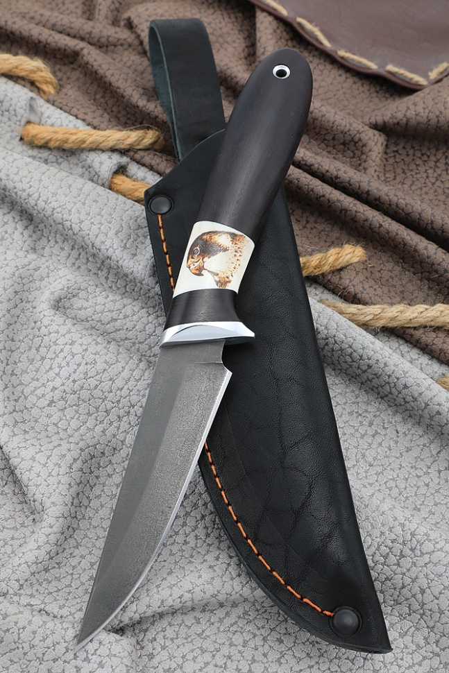 Нож Ласка Х12МФ черный граб рог лося (Sicac)