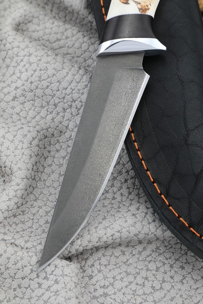 Нож Ласка Х12МФ черный граб рог лося (Sicac)