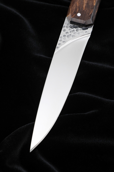 Knife No. 40 D2 all-metal handle Karelian birch brown