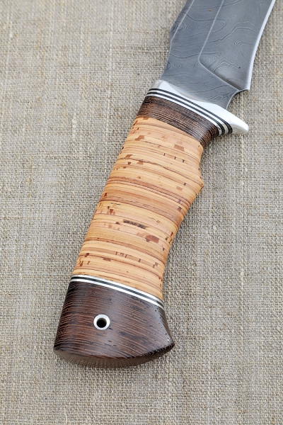 Knife Mongoose Damascus birch bark
